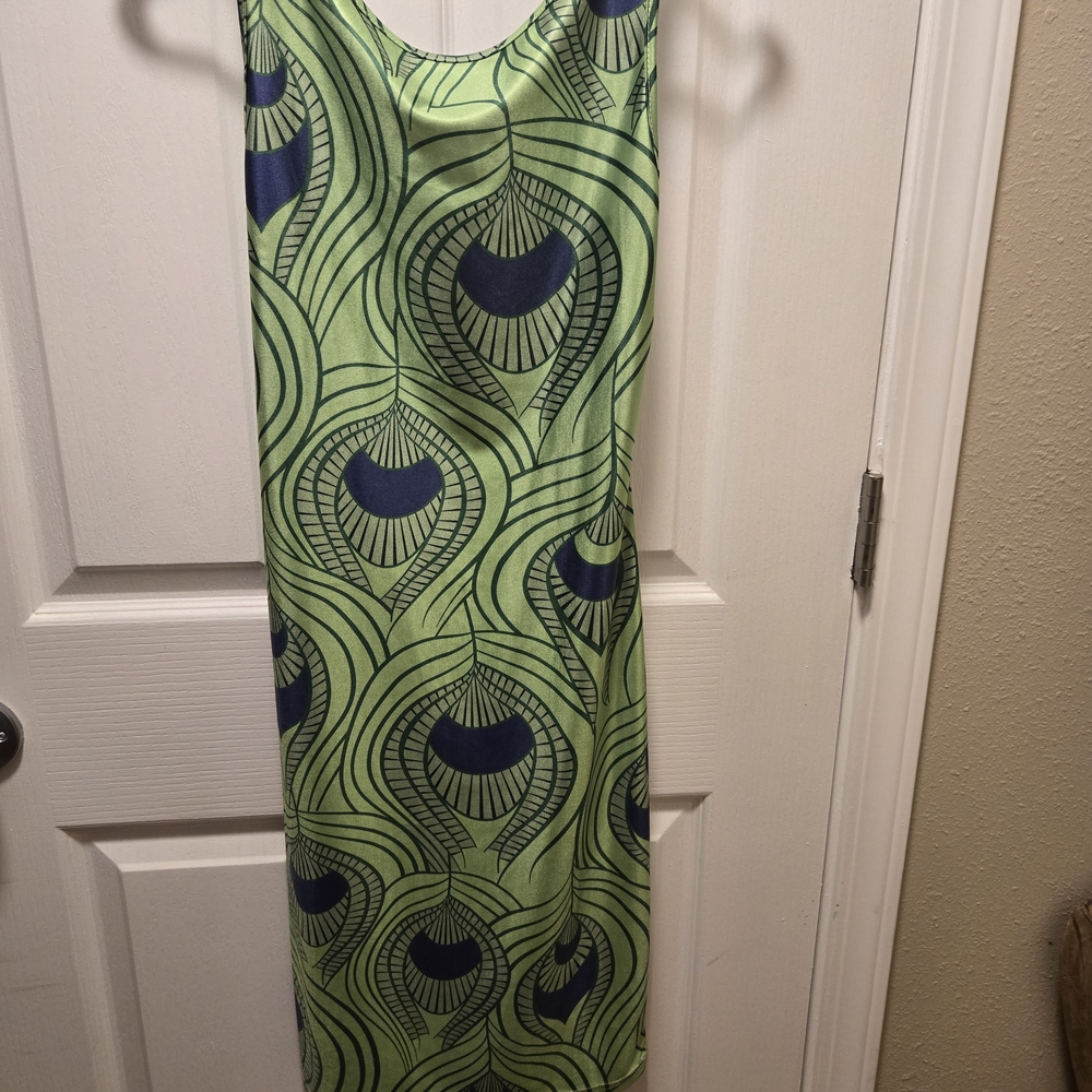 Green and Blue Peacock Dress